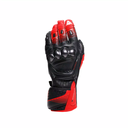 DAINESE/FIERO METAL GLOVES BLACK RED LAVA WHITE
