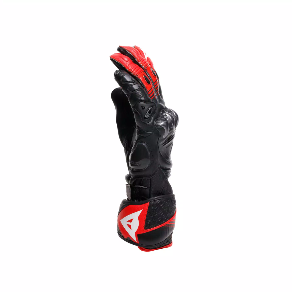 DAINESE/FIERO METAL GLOVES BLACK RED LAVA WHITE