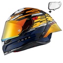 NEXX X.R3R GLITCH RACER KARBON TURUNCU-MAVİ KASK