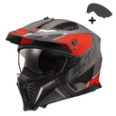 LS2 DRIFTER DEVOR MAT GRİ-TITANIUM-KIRMIZI KASK