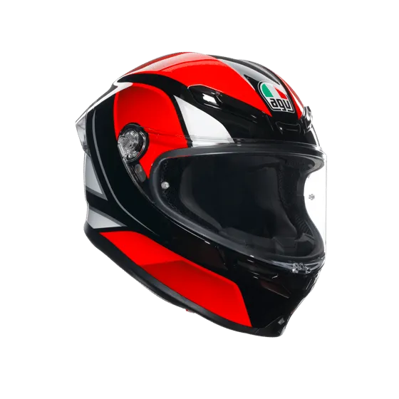 AGV K6 S Hyphen Black Red White Kapalı Kask