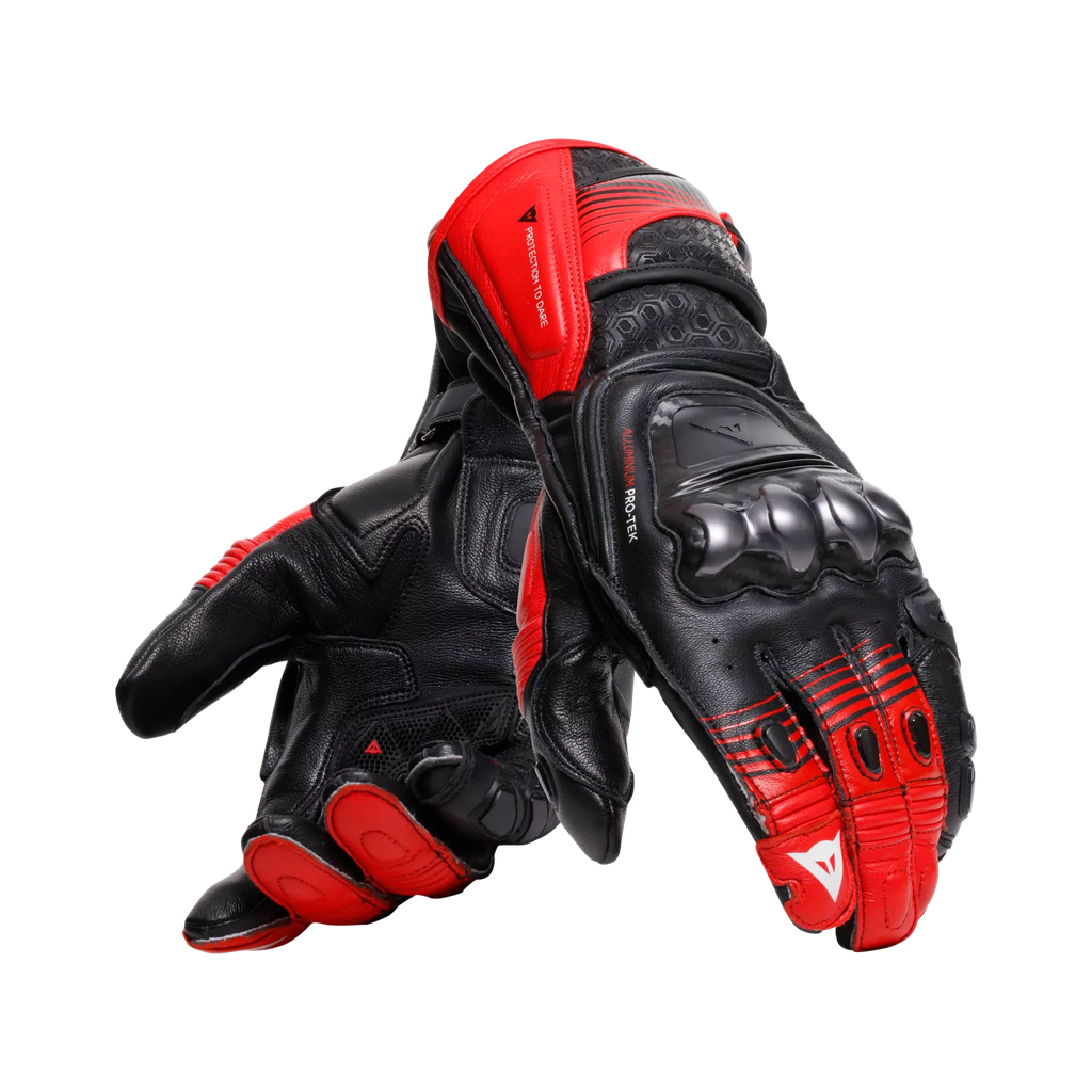DAINESE Fiero Metal Black Red Lava White Deri Eldiven
