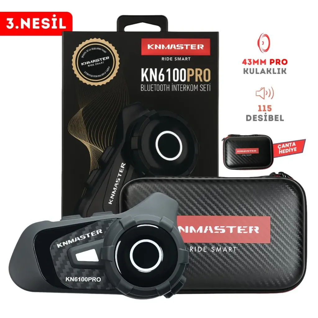 KN MASTER KN6100 PRO Motosiklet Kask İnterkom Bluetooth Intercom Kulaklık Seti