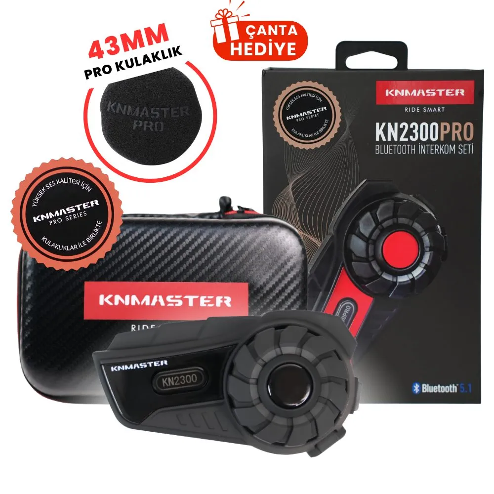 KN MASTER KN2300 PRO Motosiklet Kask İnterkom Bluetooth Intercom Kulaklık Seti