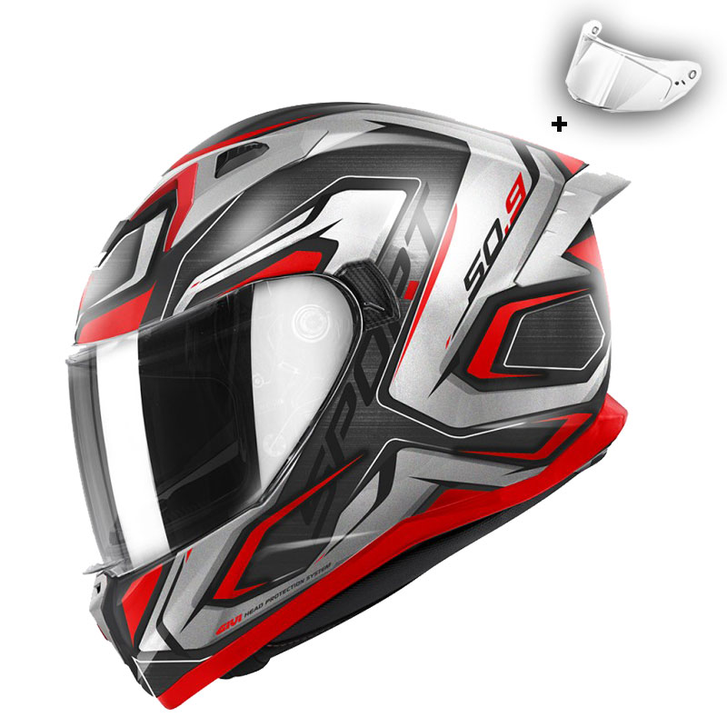 [M03GVI01000506-0S] GIVI 50.9 ATOMIC MAT SİYAH-GRİ-KIRMIZI KASK (S)
