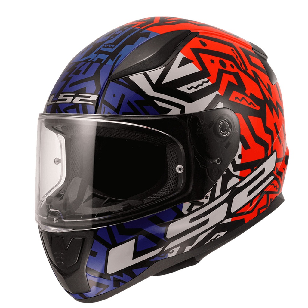 [M03LS201001811-1S] LS2 RAPID 2 MEMPHIS KIRMIZI-MAVİ KASK (XS)