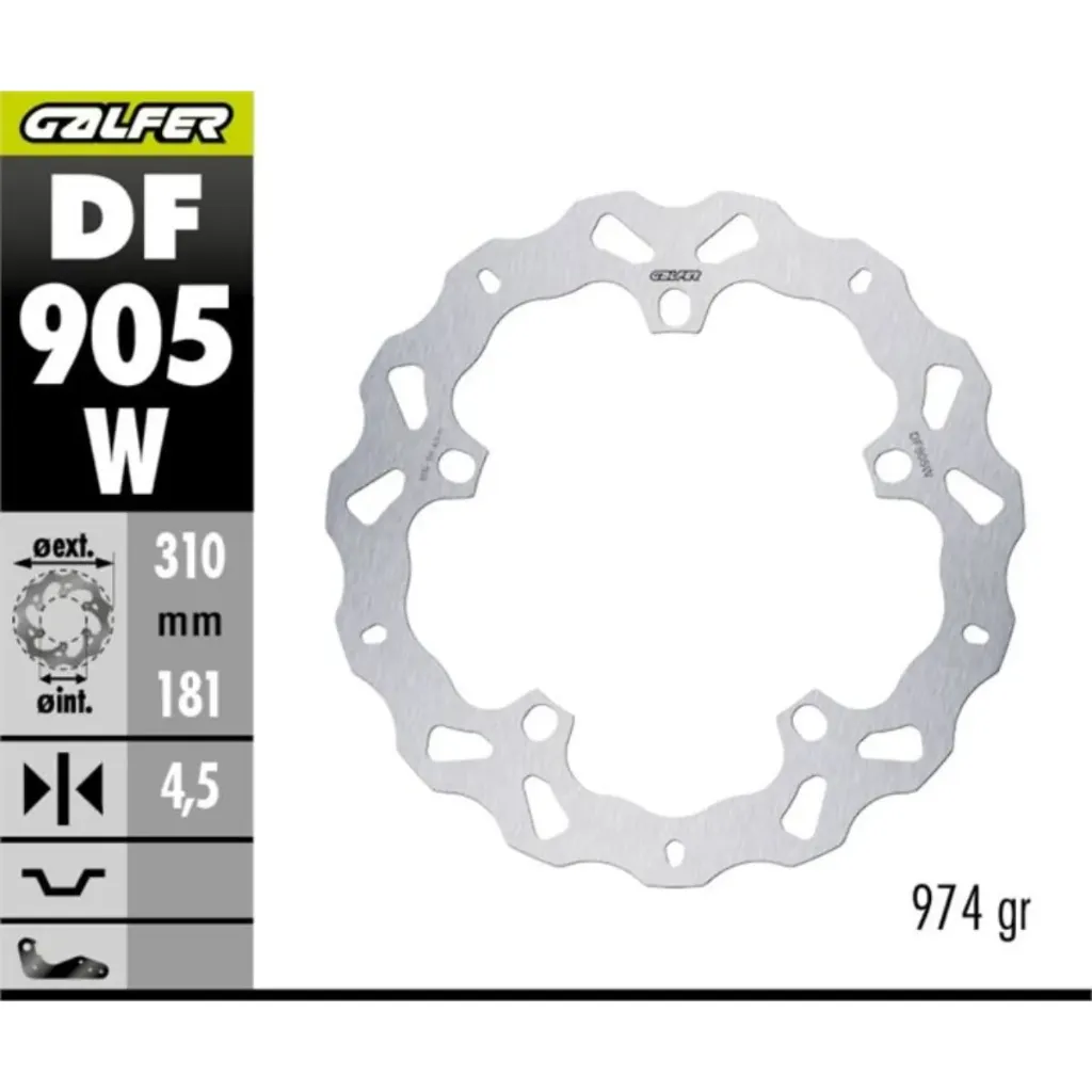 GALFER DF905W HAREKETLİ DALGALI ÖN FREN DİSKİ 310 X 4,5 MM