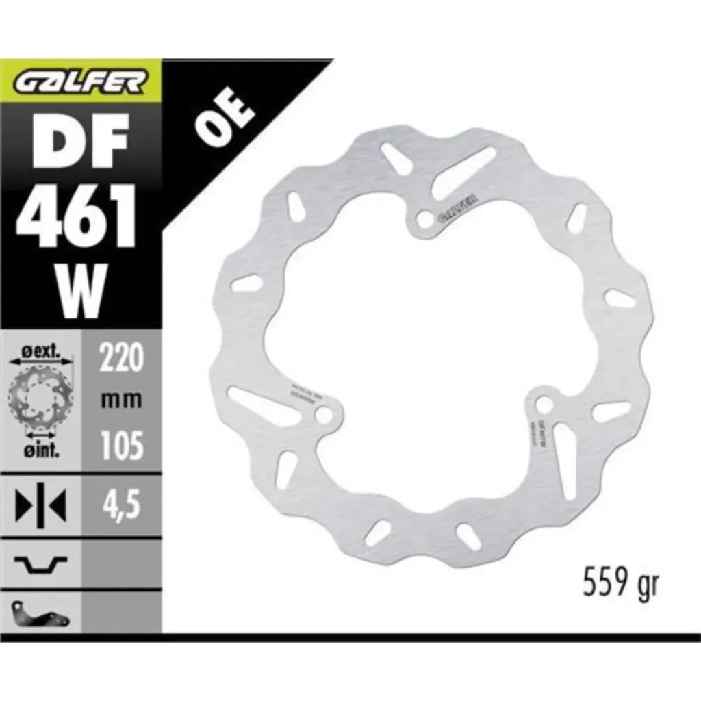GALFER DF461W HAREKETLİ DALGALI ARKA FREN DİSKİ 220 X 4,5 MM