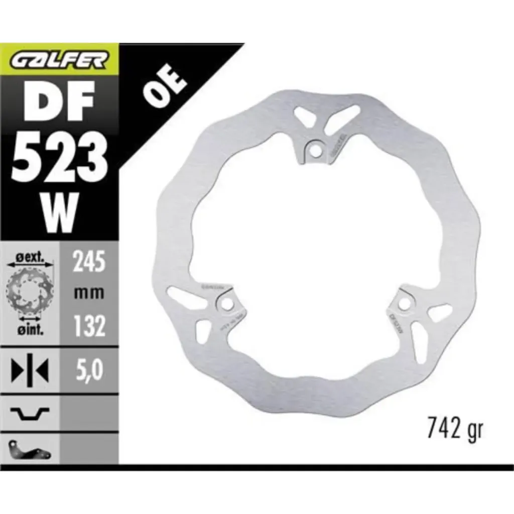 GALFER DF523W HAREKETLİ DALGALI ÖN FREN DİSKİ 298 X 4,5 MM (kopya)