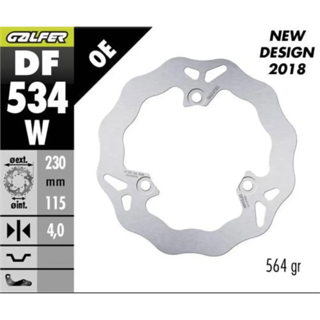 GALFER DF534W HAREKETLİ DALGALI ARKA FREN DİSKİ 230 X 4 MM