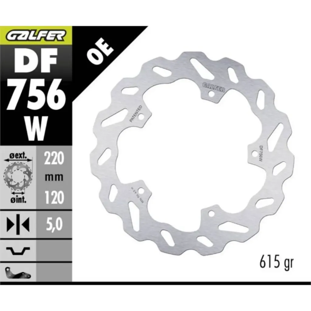 GALFER DF756W HAREKETLİ DALGALI ARKA FREN DİSKİ 230 X 4 MM