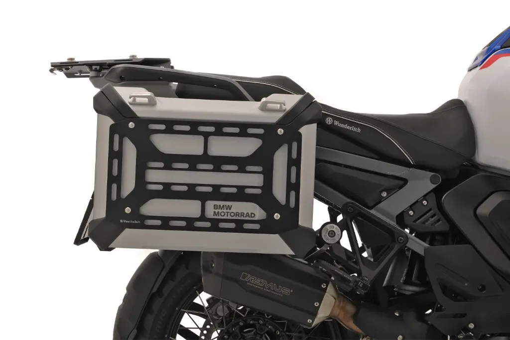 WUNDERLICH Orijinal BMW Alüminyum Yan Çantalar İçin Yan Bagaj Taşıyıcı R 1300 GS + Adventure – Tekli – Siyah