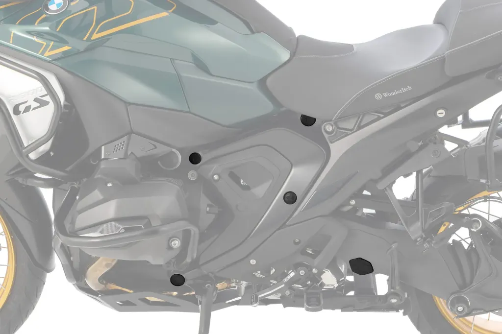 WUNDERLICH Şasi Tapaları 8 Parça R 1300 GS/GSA – Set – Siyah