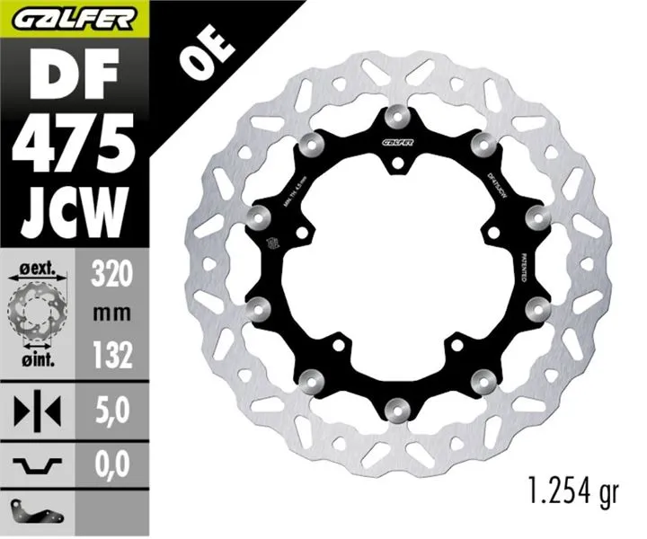 GALFER DF475JCW ALUMİNYUM HAREKETLİ DALGALI ÖN FREN DİSKİ 320 X 5 MM