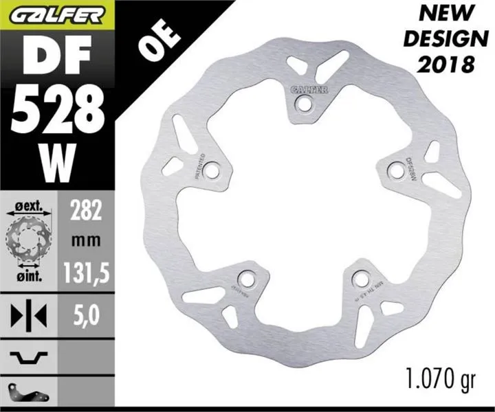 GALFER DF528W ALUMİNYUM HAREKETLİ DALGALI ARKA FREN DİSKİ 282 X 5 MM