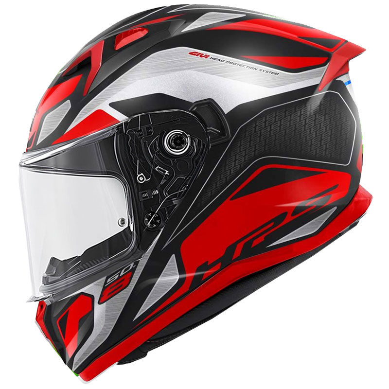 [M03GVI01000606-0S] GIVI 50.8 BRAVE MAT SİYAH-TITANIUM-KIRMIZI KASK (S)